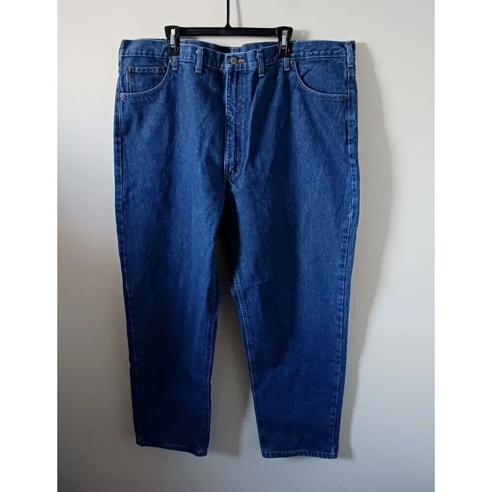 Carhartt Mens Relaxed Fit Jeans Blue Denim Workwear Big Tall Pants Aize 48×32
